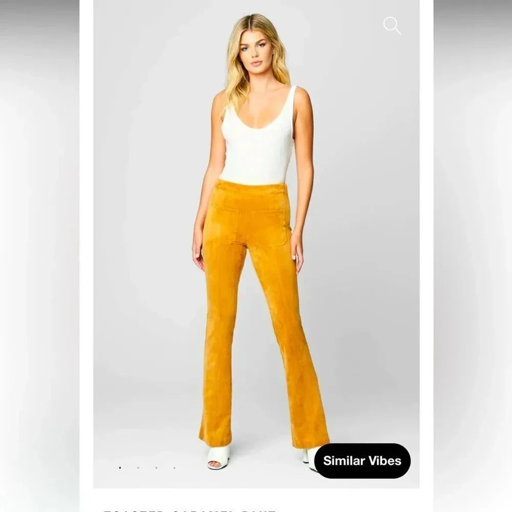 BlankNYC Size 28 Toasted Caramel Velour Pants NWOT